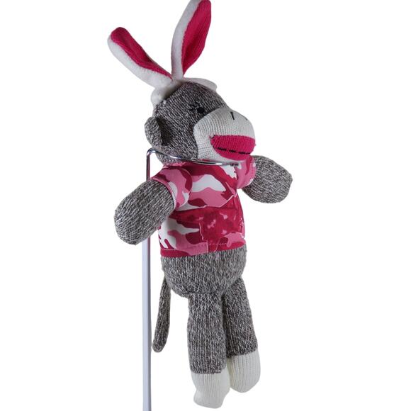 DanDee Sock Monkey Plush Camo Bunny Ears Green and Pink 10" Lot Easter Toys - Picture 15 of 16